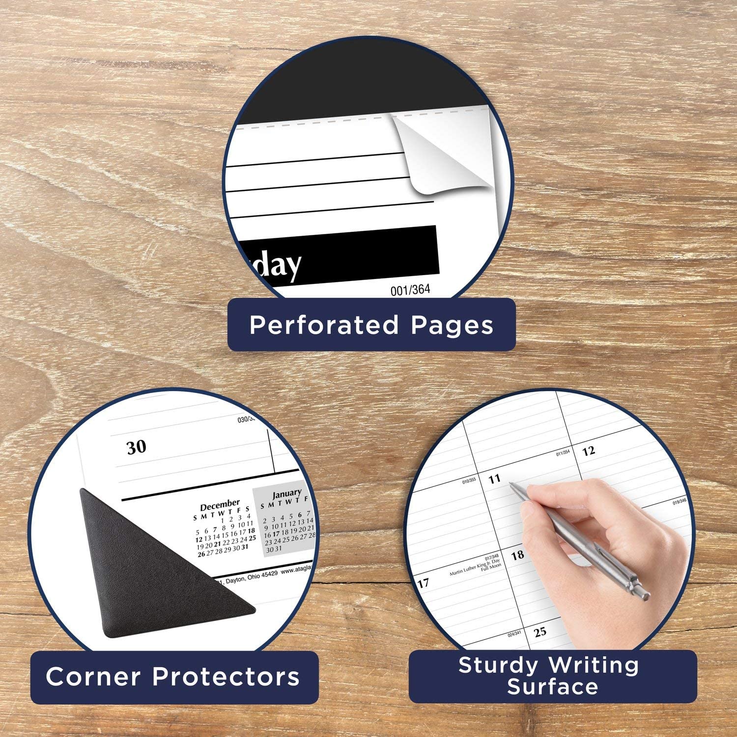 AT-A-GLANCE Desk Calendar 2023, Office Desk Pads, Monthly, 21-3/4" x 17", Large, Ruled Blocks, 3 Pack (AZSK2400) - Image 5